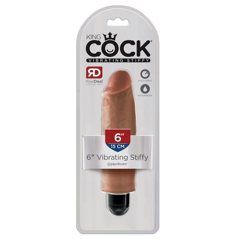 King Cock 6 Vibrating Stiffy - Tan