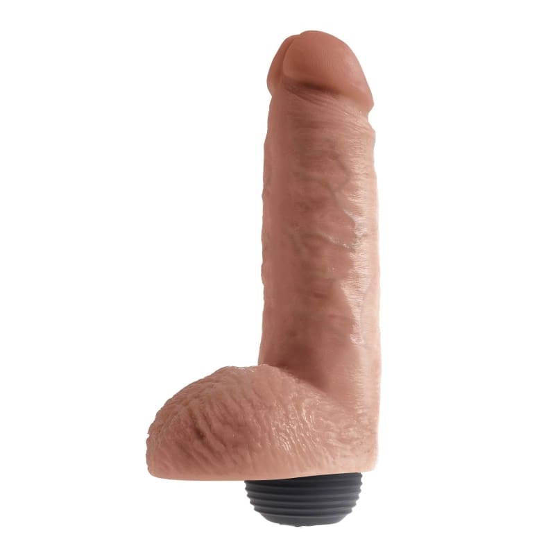 King Cock 8 Squirting Cock With Balls -Tan