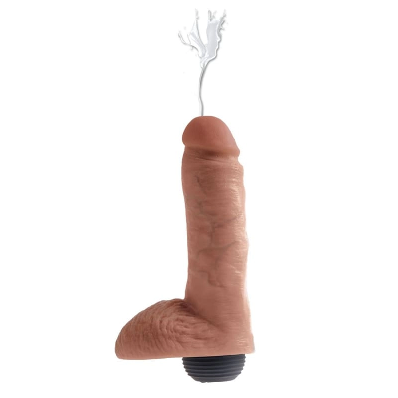 King Cock 8 Squirting Cock With Balls -Tan