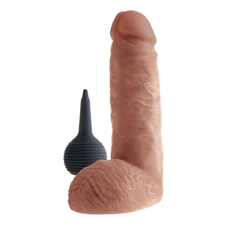 King Cock 8 Squirting Cock With Balls -Tan