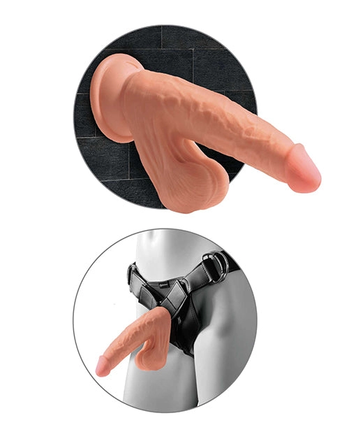 King Cock Plus 7 Inch Triple Density Dildo W/swinging Balls