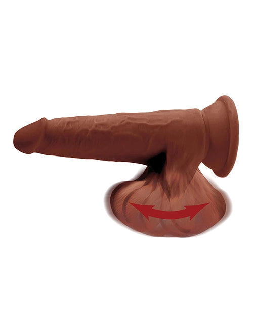 King Cock Plus 8 Inch Triple Density Cock W/swinging Balls - Brown