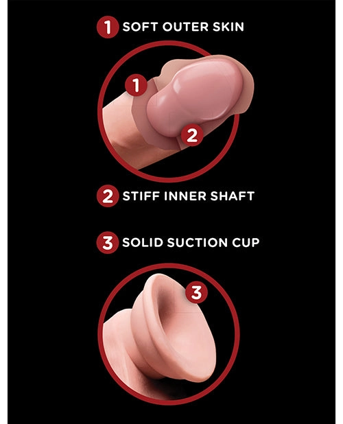 King Cock Plus Triple Density Dildo W/swinging Balls 6 Inch - 9 Inch