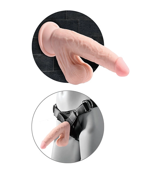 King Cock Plus Triple Density Dildo W/swinging Balls 6 Inch - 9 Inch