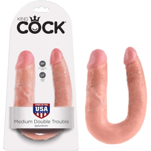 King Cock U-Shaped Medium Double Trouble - Flesh