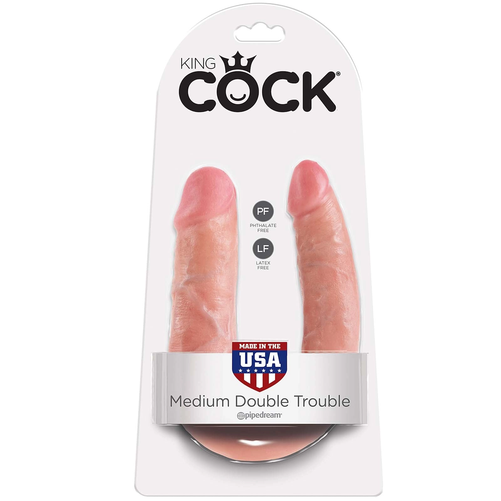 King Cock U-Shaped Medium Double Trouble - Flesh