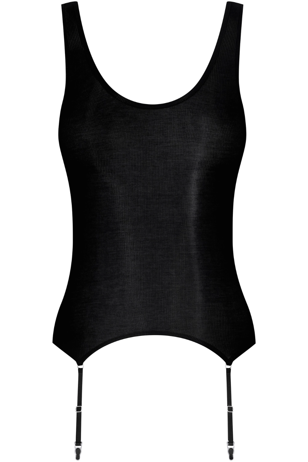 La Femme Amazone Suspender Tank Top Black
