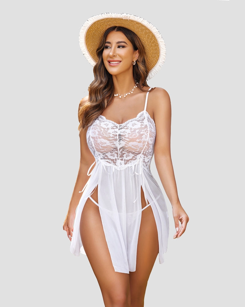 Lace Babydoll Dress Strap Sleepwear