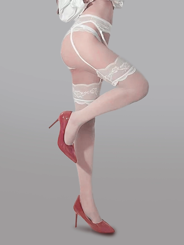 Lace Waist Garter Tights