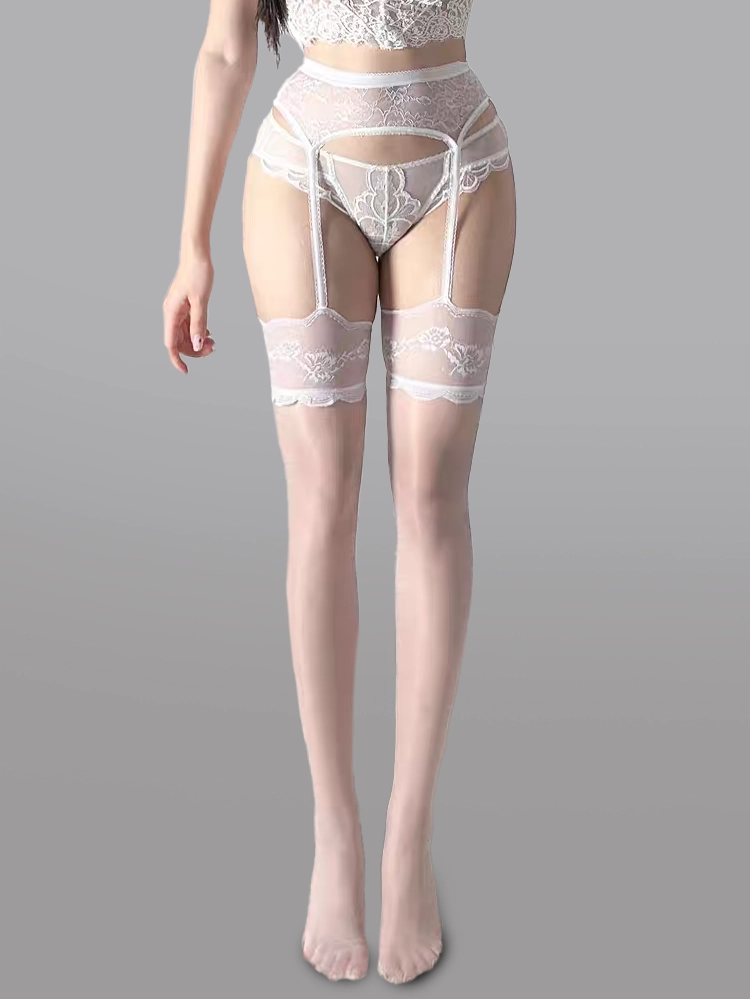 Lace Waist Garter Tights