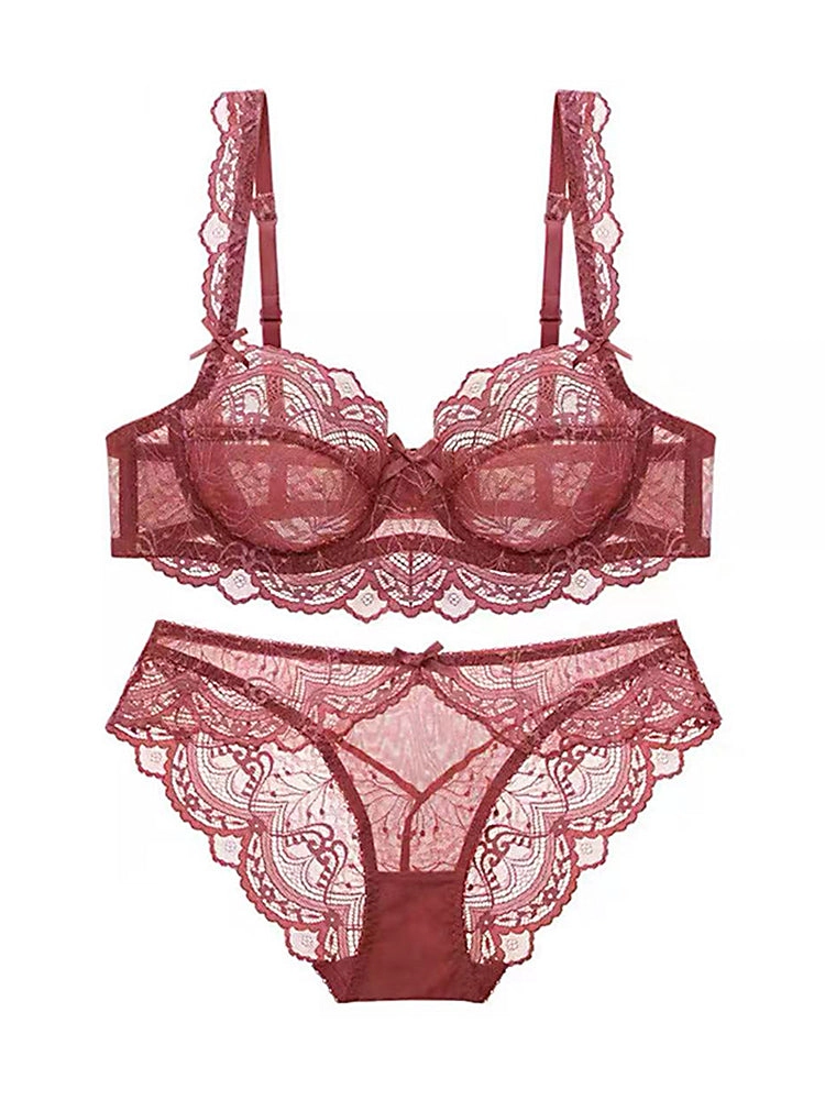 Lightweight Sexy Lace Push-Up Bra Set