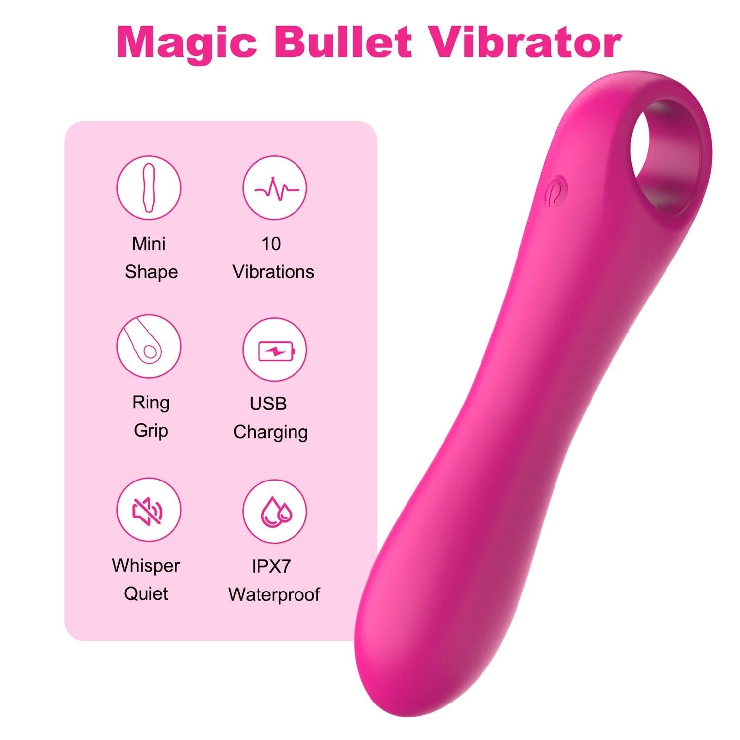 Minae – Rechargeable Mini Magic Bullet Vibrator Waterproof Sex Toy