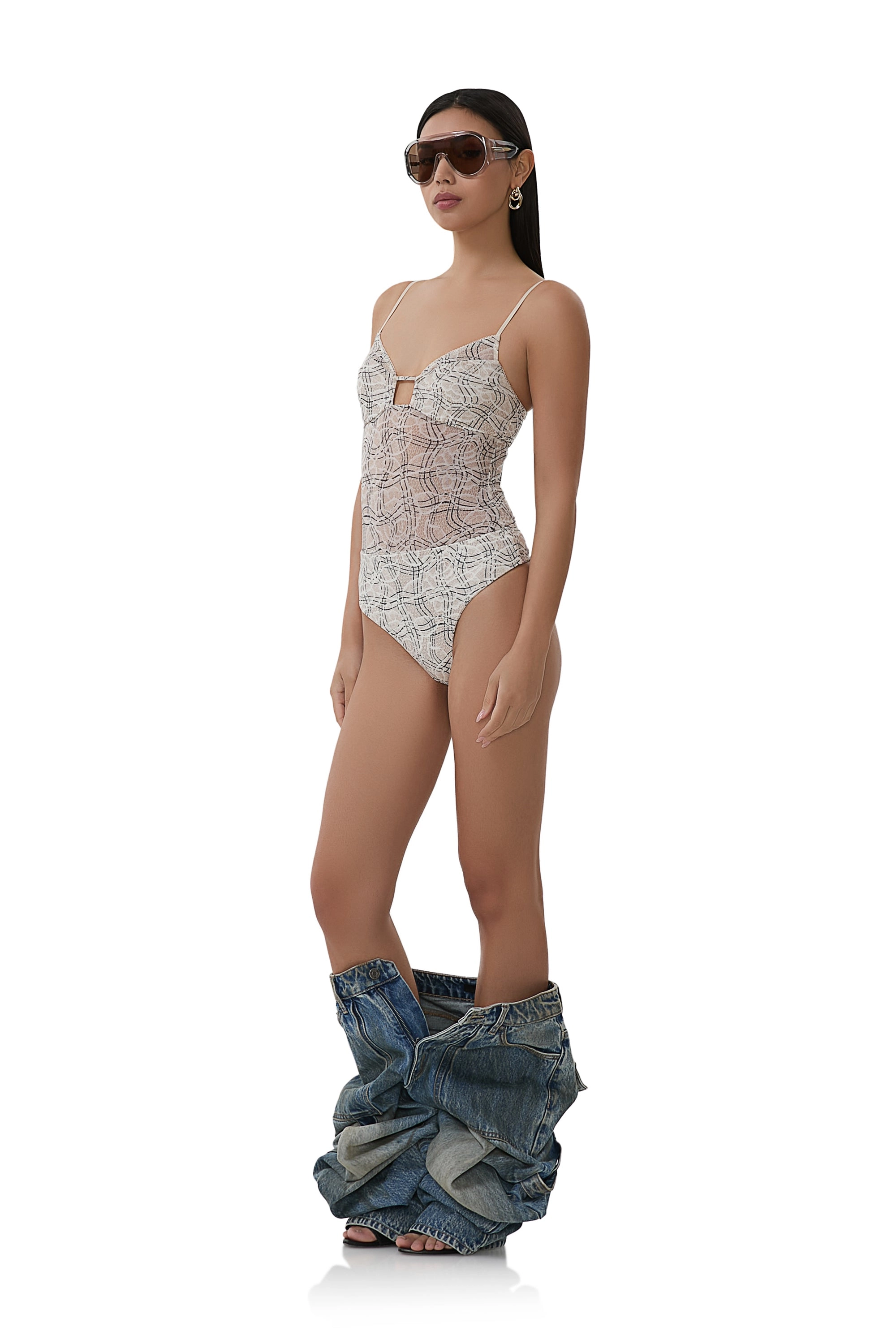 Myra Bodysuit - Lace Plaid