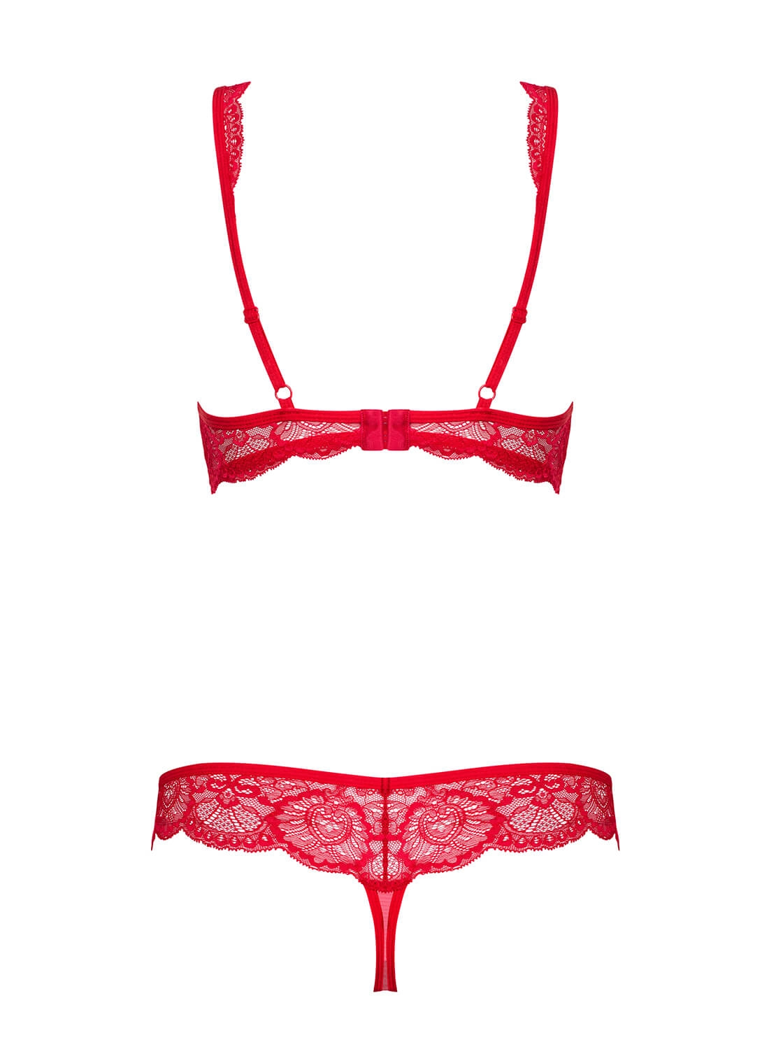 Obsessive Victoria Plunge Bra Set Red