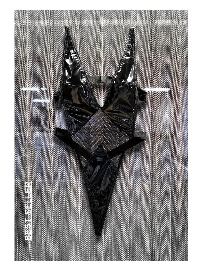 Oh la la Cheri Curvy Limitless Teddy Vinyl Black