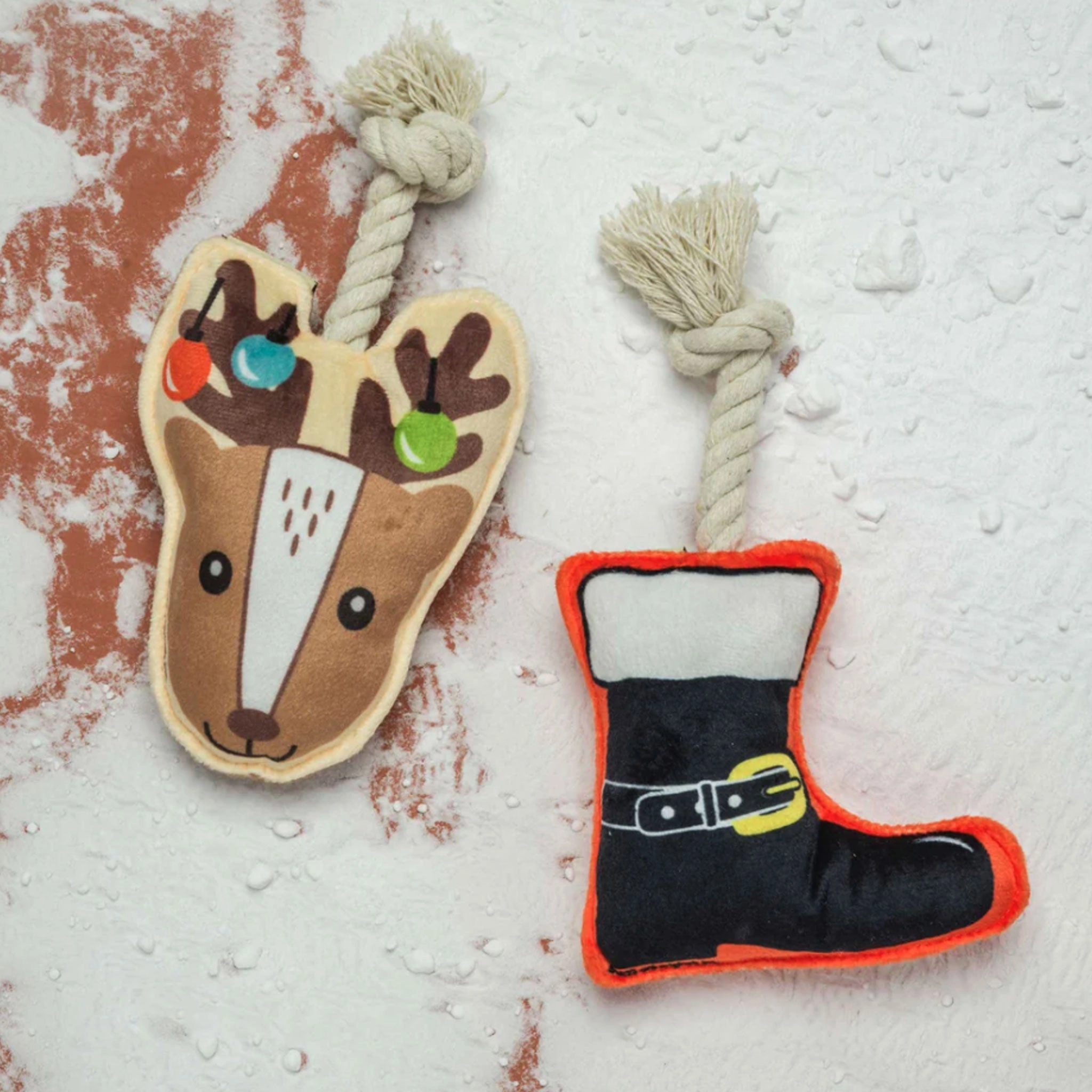Ore Pet Mini Rope Toy Reindeer & Boot Dog Toys