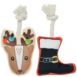 Ore Pet Mini Rope Toy Reindeer & Boot Dog Toys