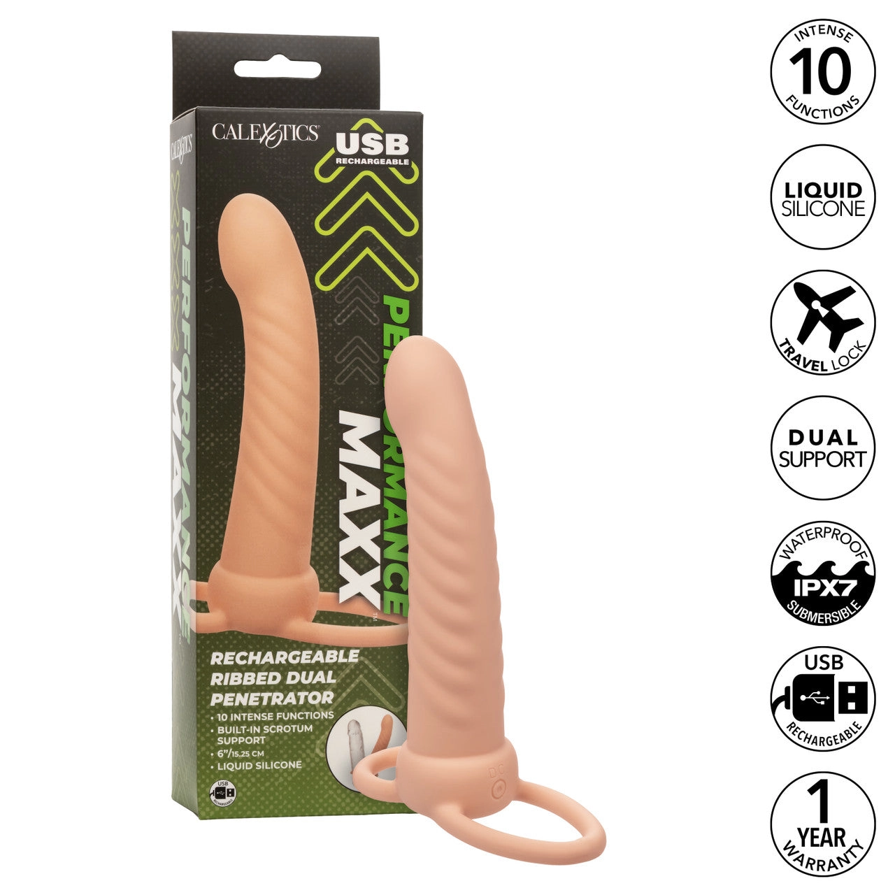 Performance Maxx™ Rechargeable Ribbed Dual Penetrator