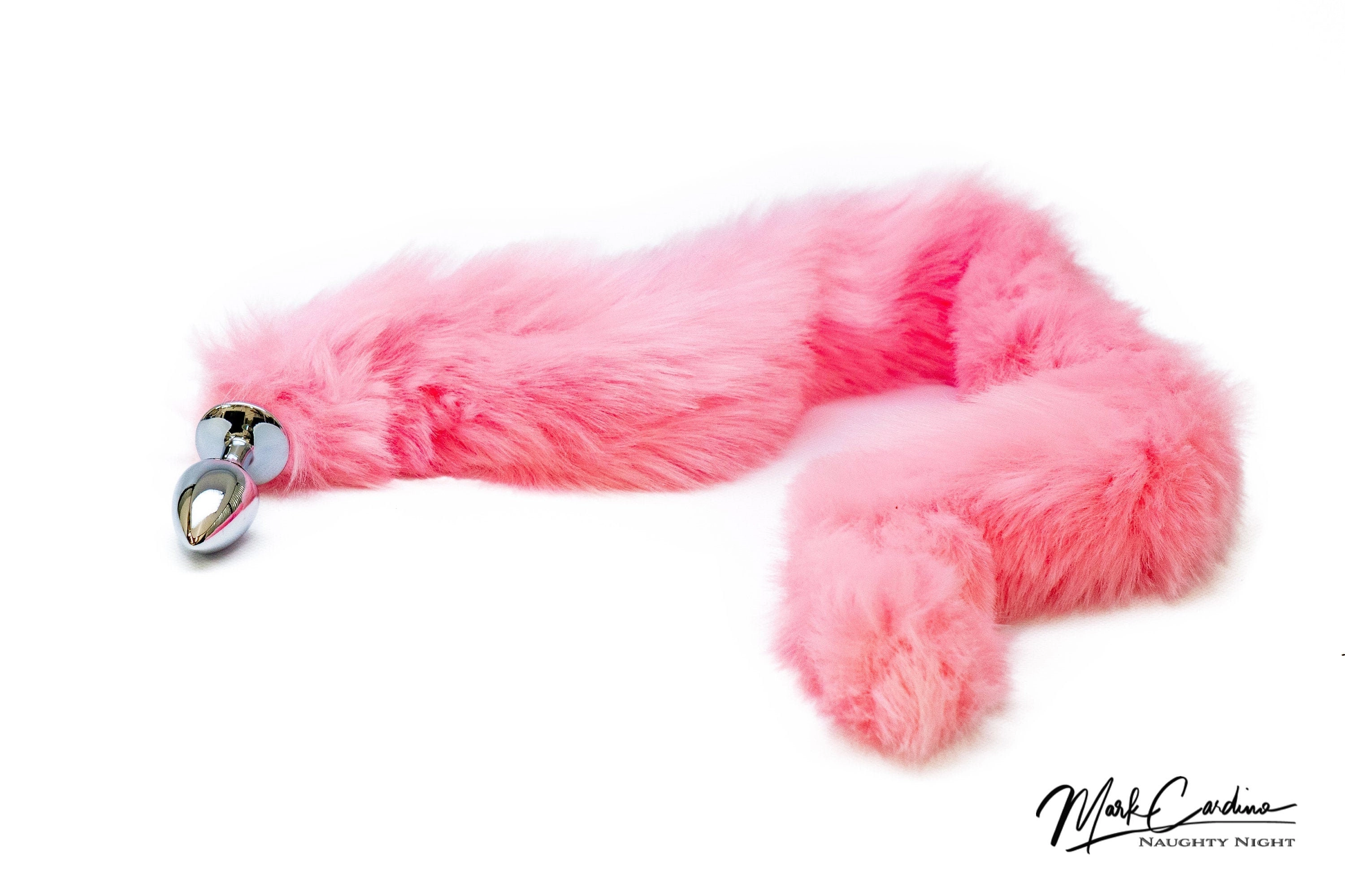 Pink Faux Fur 30 Inches Tail Plug Set
