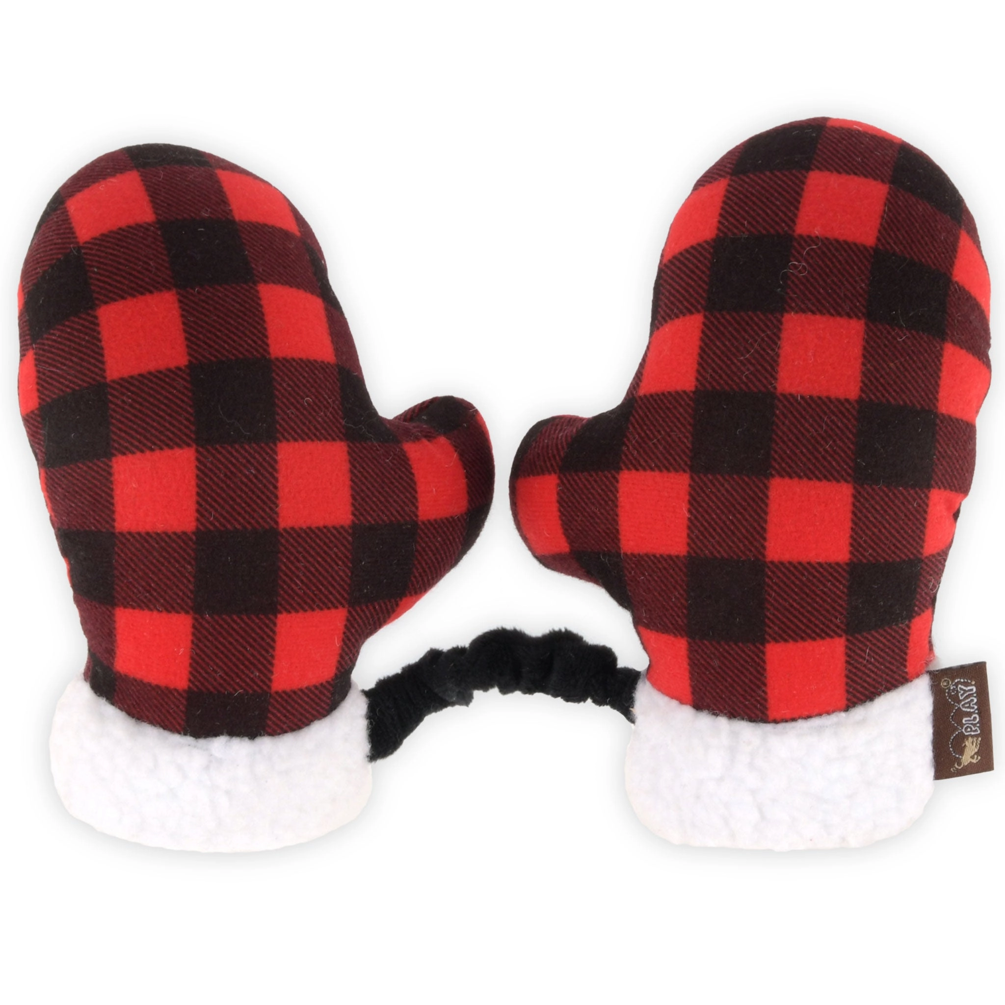 P.L.A.Y. Holiday Mittens Red & Black Dog Toys