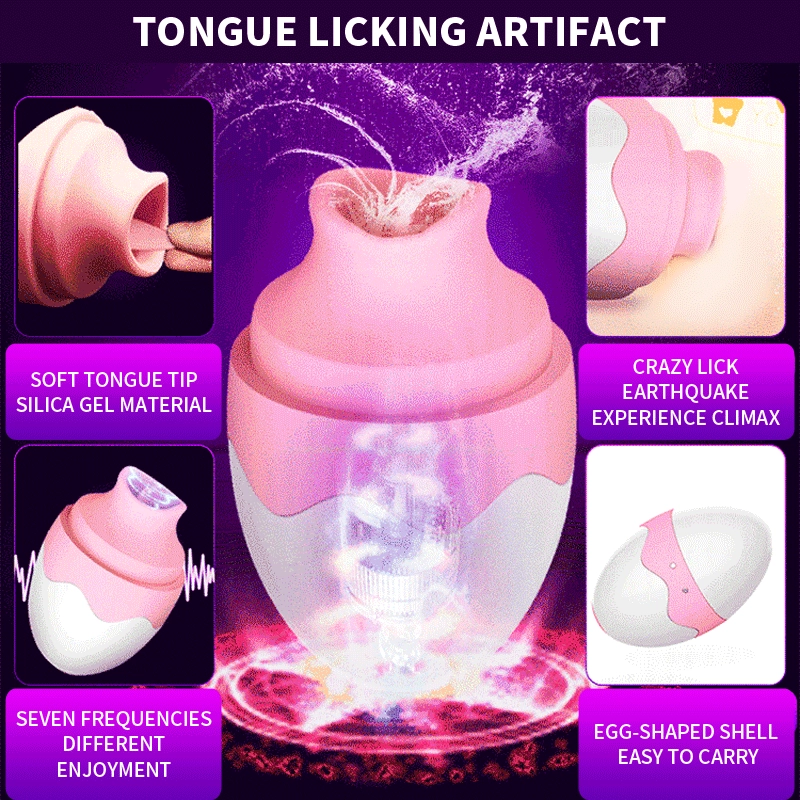 Powerful Sucking Vibrator Nipple Clitoris G-spot Stimulation Waterproof Tongue Licking Vibrator for Women