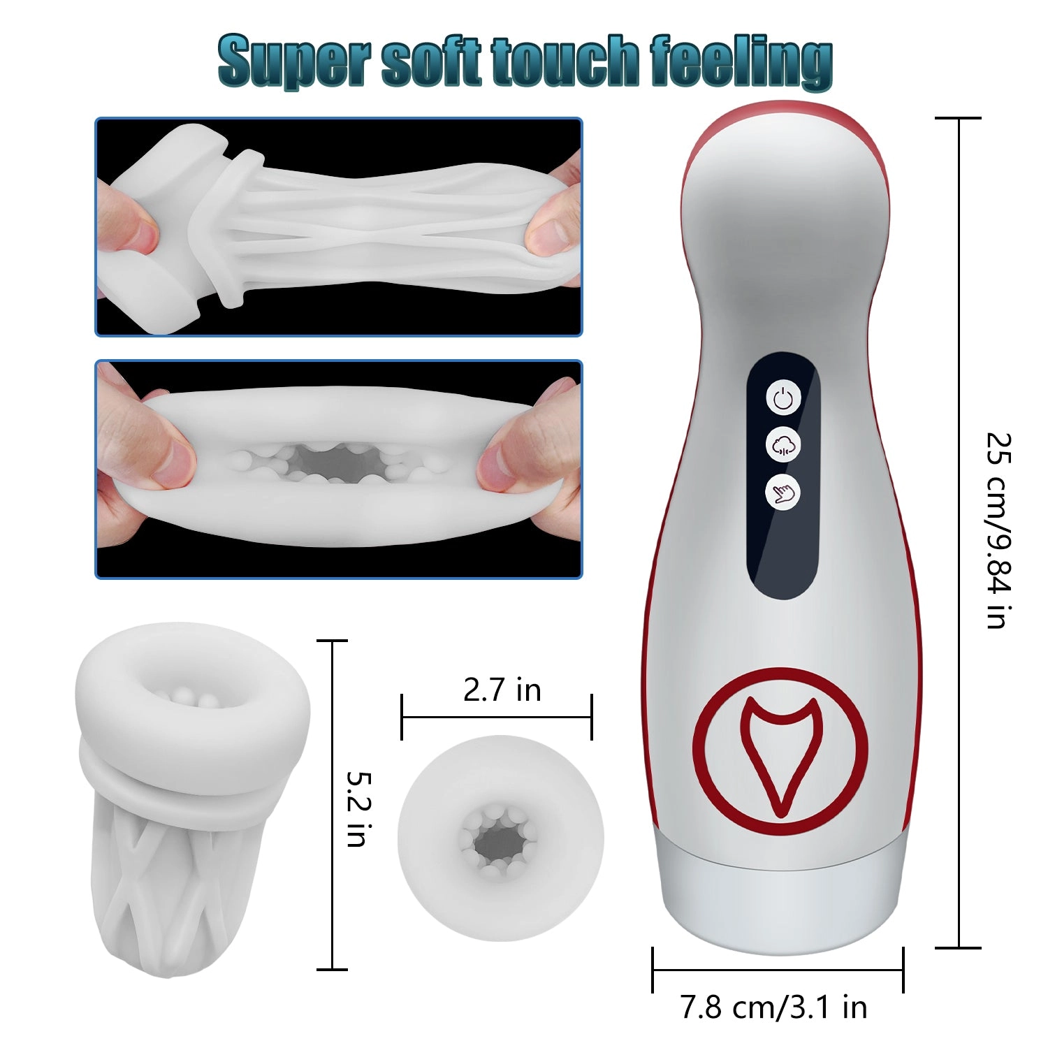 Retractable Rotating Clamping Blowjob Male Masturbator
