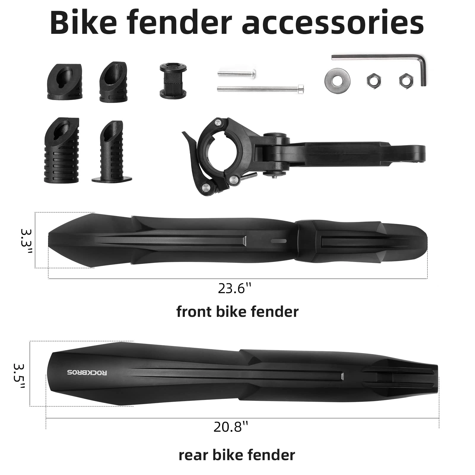 ROCKBROS Bike  Adjustable MTB Fenders Mudguard Rear Fenders Cycling Mud Guard