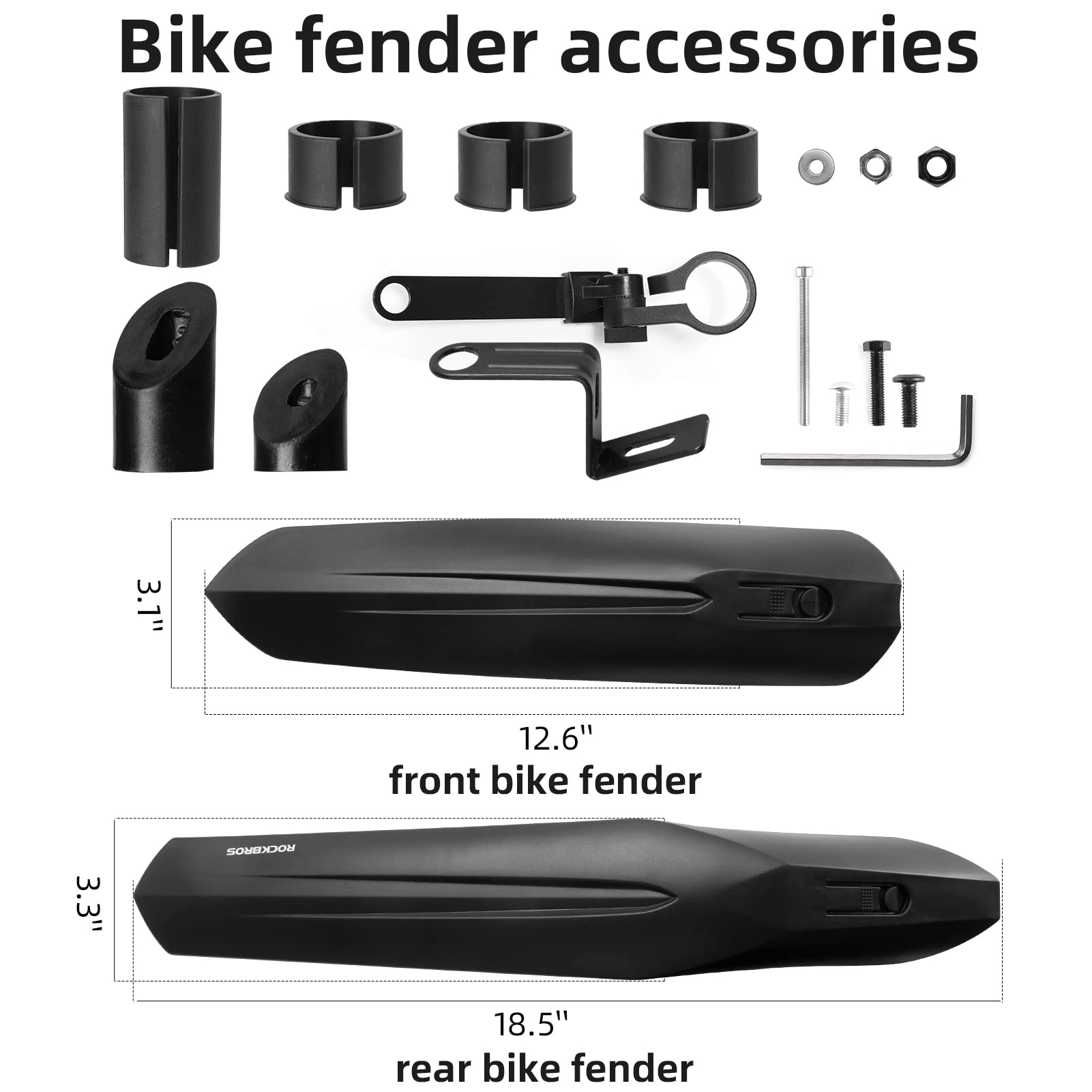 ROCKBROS Bike  Adjustable MTB Fenders Mudguard Rear Fenders Cycling Mud Guard