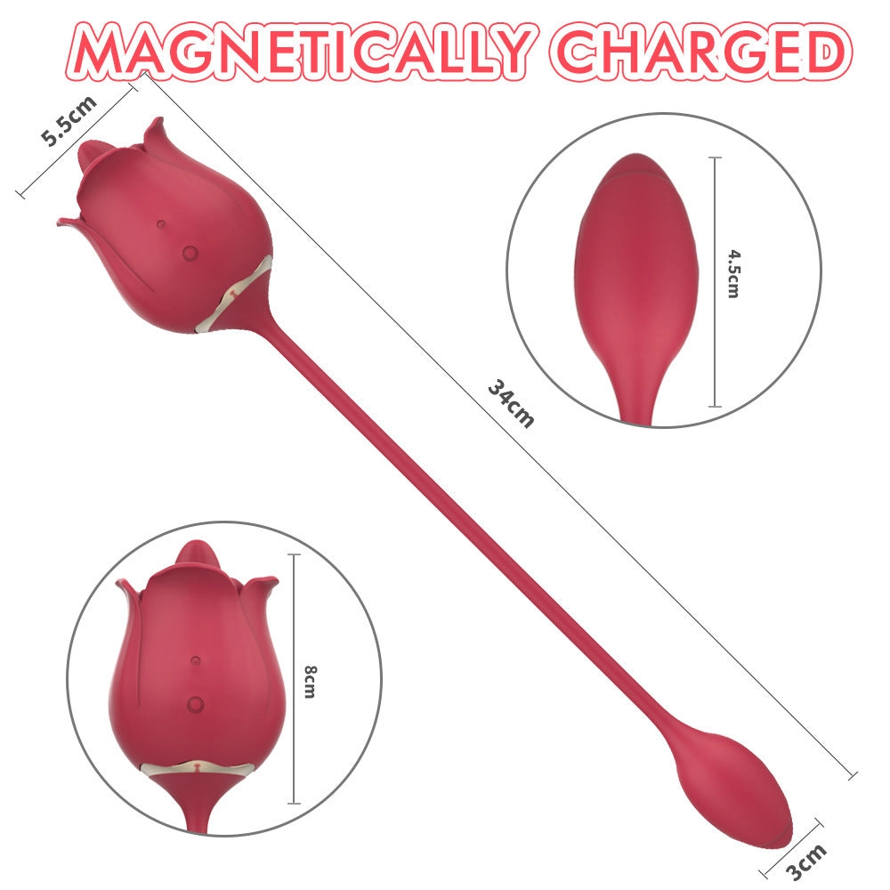 Rose Tongue Licking Clitoral Stimulator With Bullet Vibrator