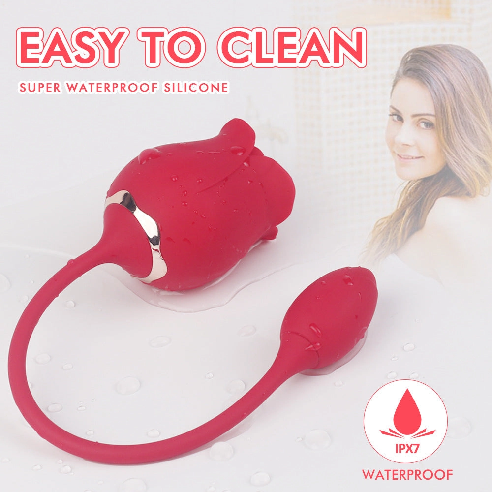 Rose Tongue Licking Clitoral Stimulator With Bullet Vibrator