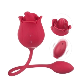 Rose Tongue Licking Clitoral Stimulator With Bullet Vibrator
