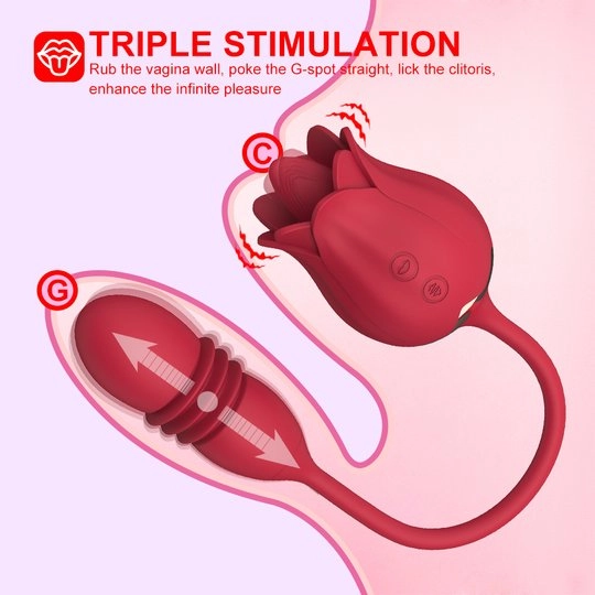 Rose Tongue Toy with Thrusting Bullet