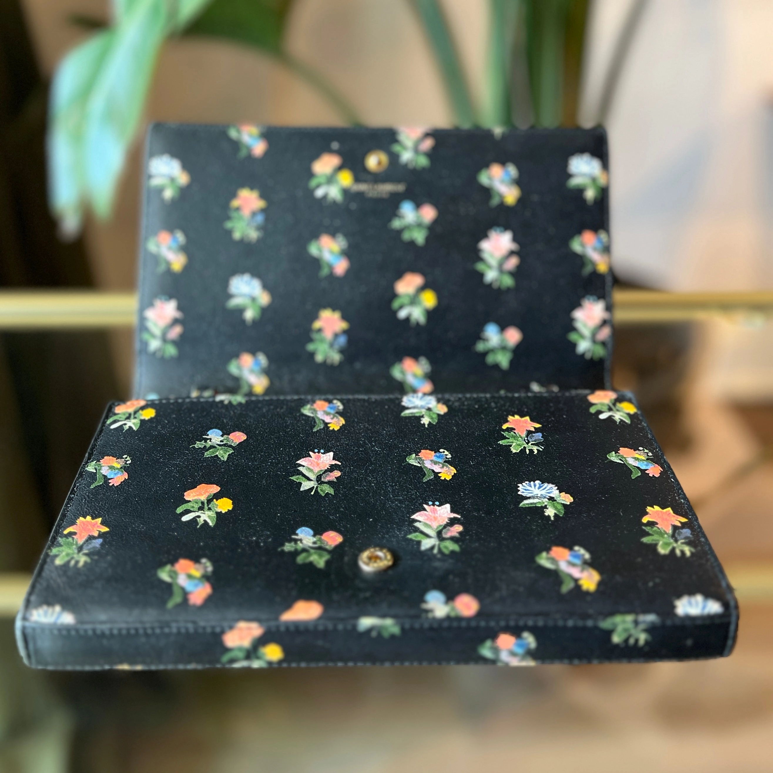 SAINT LAURENT Floral Kate Wallet On Chain