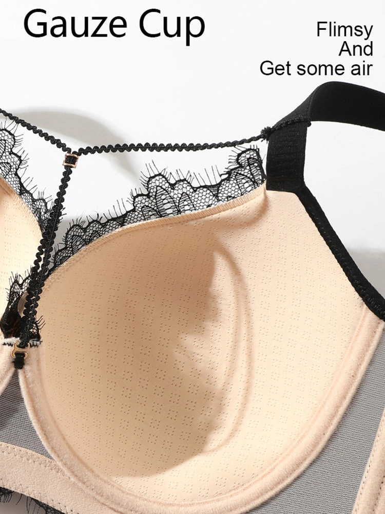 Sexy Lace Underwire Bra with Adjustable Front Design
