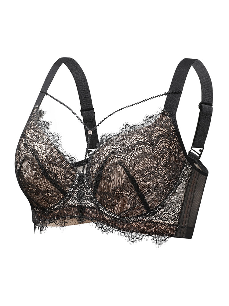 Sexy Lace Underwire Bra with Adjustable Front Design