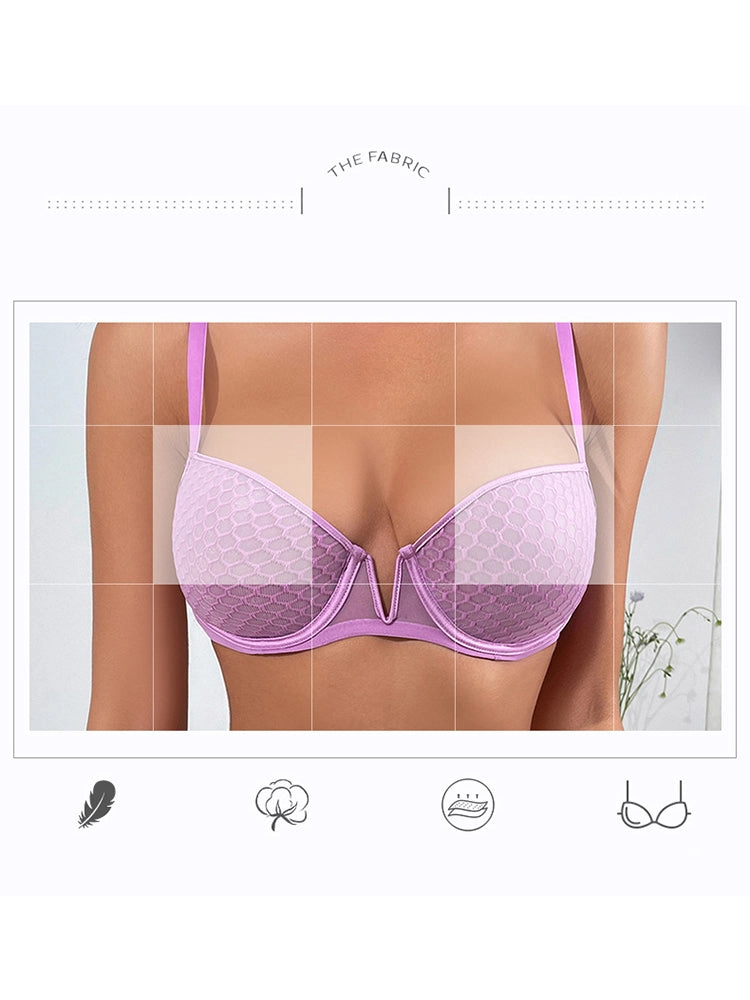 Sexy Mesh Comfort Underwire Push Up Bra Set