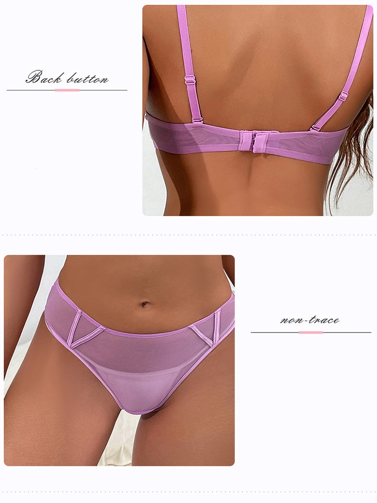 Sexy Mesh Comfort Underwire Push Up Bra Set