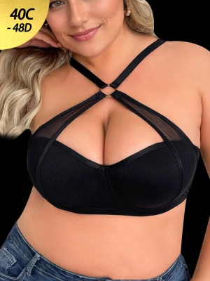 Sexy Strappy Design Push-Up Bra with Underwire
