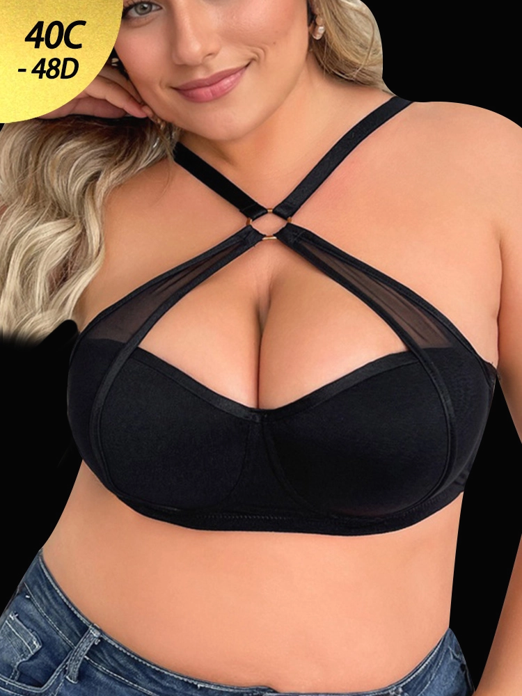 Sexy Strappy Design Push-Up Bra with Underwire
