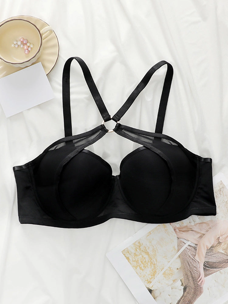 Sexy Strappy Design Push-Up Bra with Underwire
