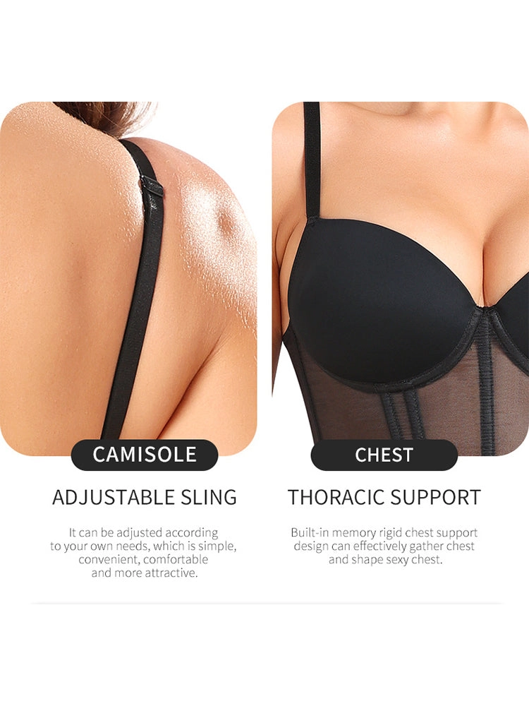 Sexy Underwire Bustier Corset with Straps
