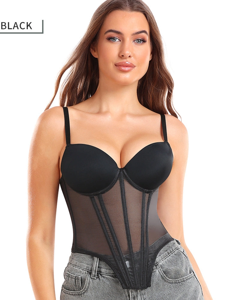 Sexy Underwire Bustier Corset with Straps