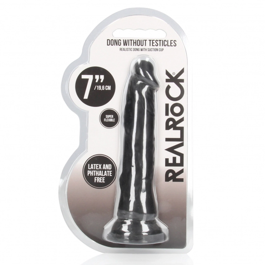 Shots Real Rock Skin Dong 7 Inch - Black