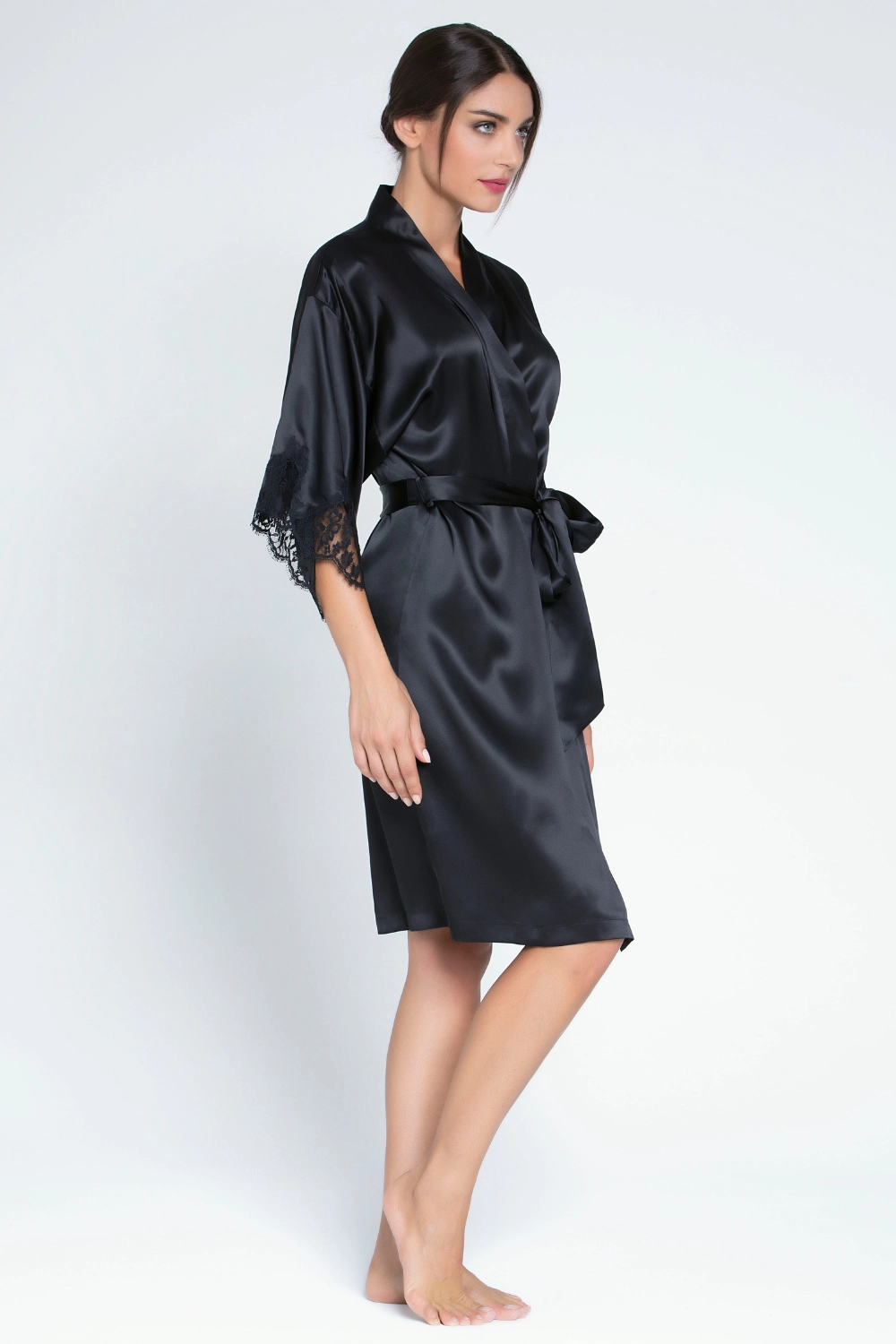 Splendeur Soie Mid Length Robe Black