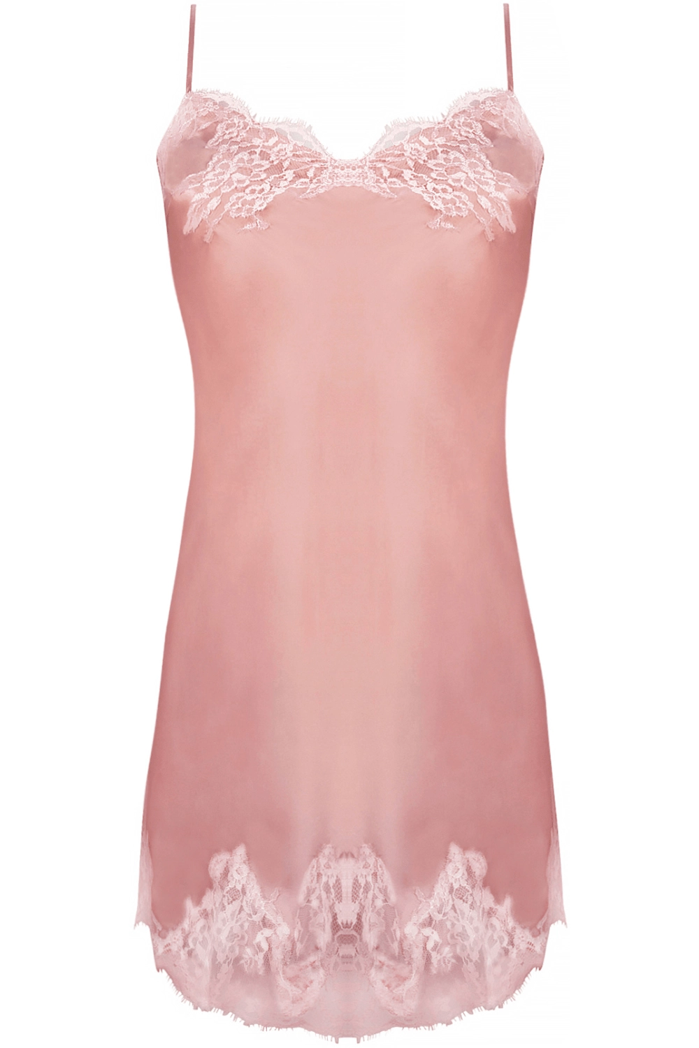 Splendeur Soie Silk Night Dress in Rose, Size L (UK 14)