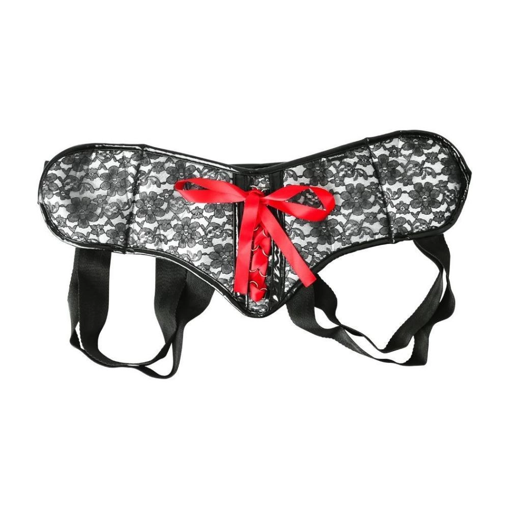 Sportsheets Plus Size Grey and Black Lace Harness