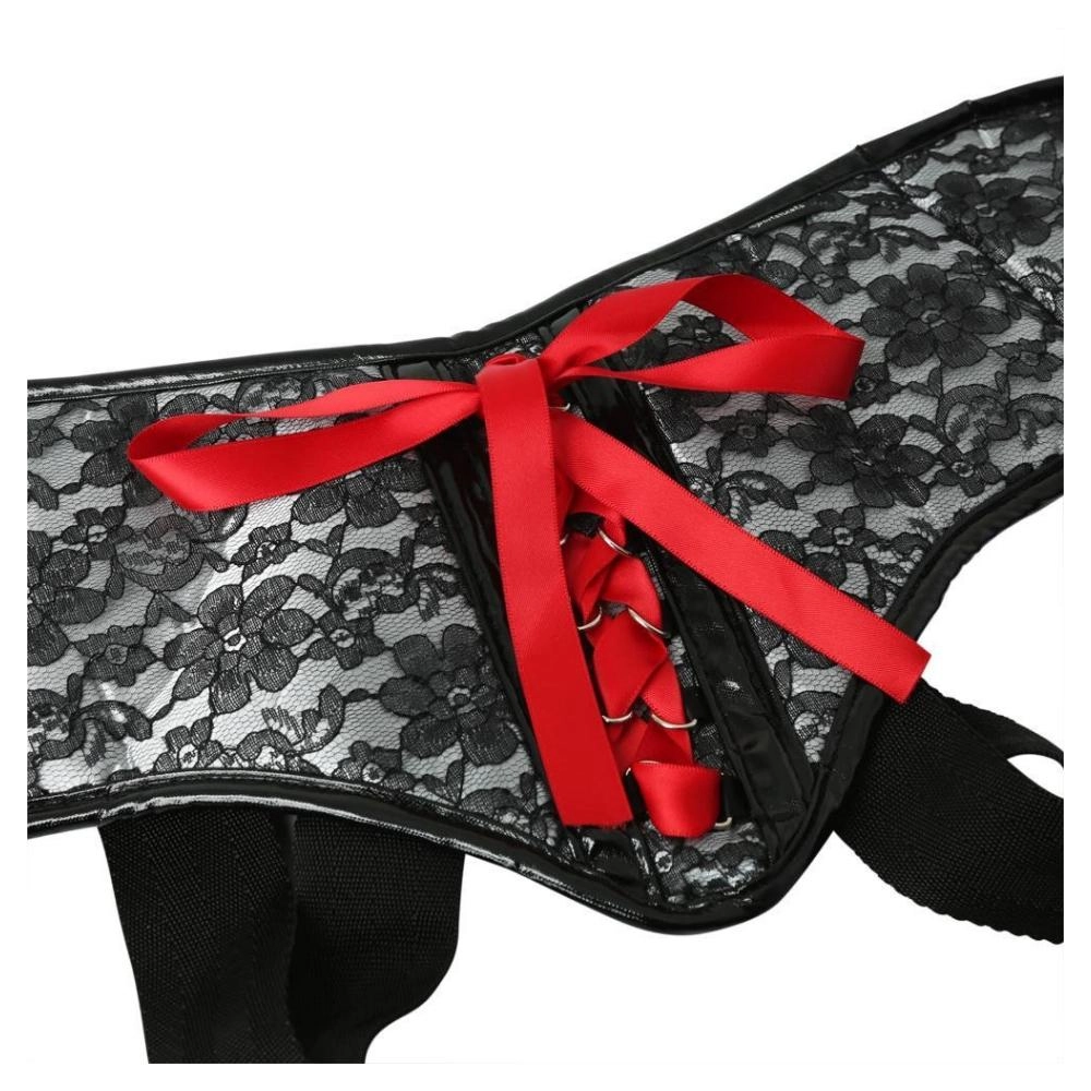 Sportsheets Plus Size Grey and Black Lace Harness