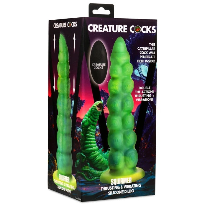SQUIRMER THRUSTING & VIBRATING SILICONE DILDO