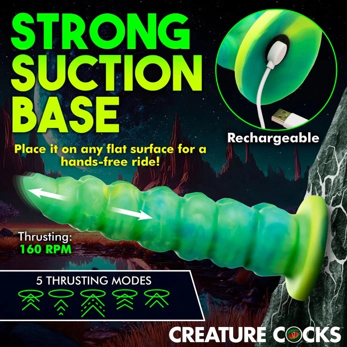 SQUIRMER THRUSTING & VIBRATING SILICONE DILDO
