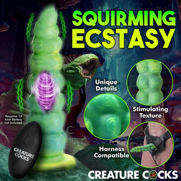 SQUIRMER THRUSTING & VIBRATING SILICONE DILDO